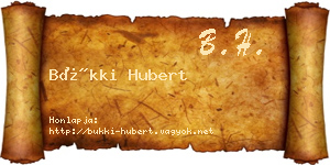 Bükki Hubert névjegykártya